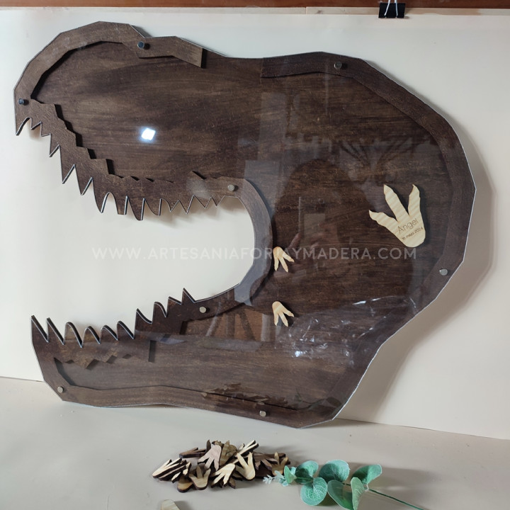 Hucha Cabeza Dinosaurio para firmar