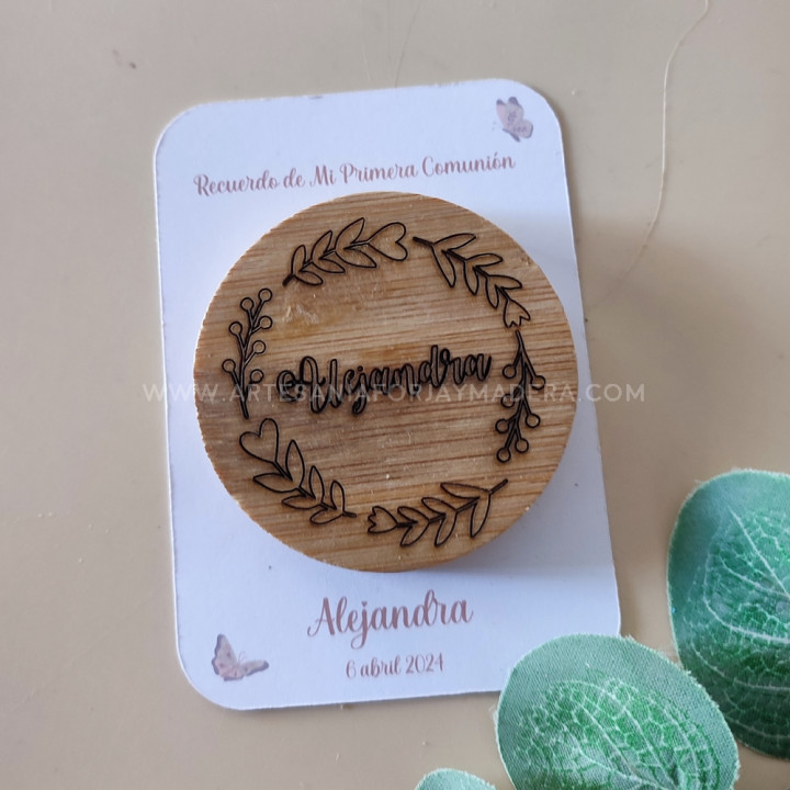 Abridor redondo Bambú corona flores