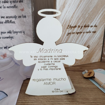 Regalo ángel Madrina con pie