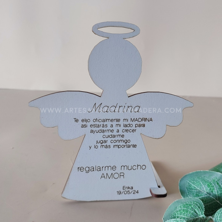Regalo ángel Madrina con pie