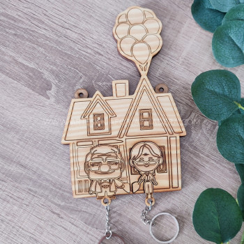 juego de 2 llaveros casita up movie disney personalizado 2