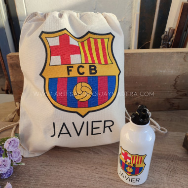 Pack Mochila + Botella Barcelona futbol