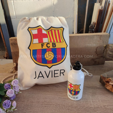 Pack Mochila + Botella Barcelona futbol