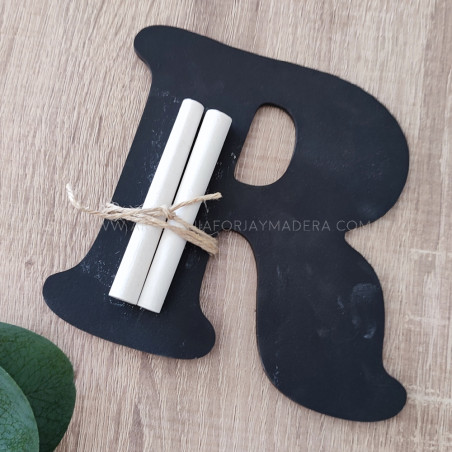 pizarra decorativa de sobremesa exclusiva de Forja y Madera