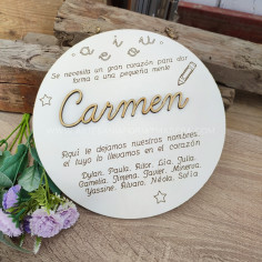Placa Regalo Profe con nombre 2