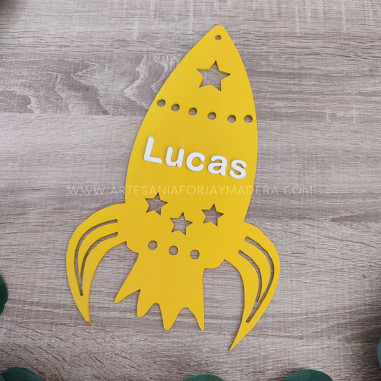 Silueta cohete  con Nombre