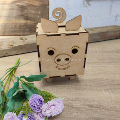 Hucha cerdo de madera 2