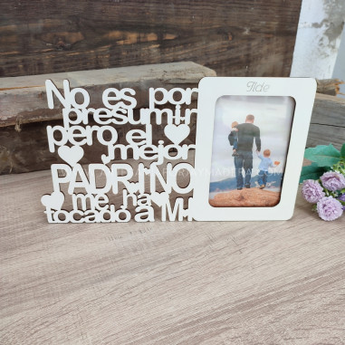 Portafotos Padrino con frase no es...