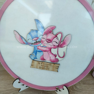 Marco de Firmas 3d Angel & Stitch Disney