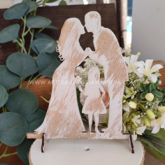 Cake Topper novios con niña...