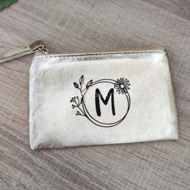 Monedero metalizado Circulo floral