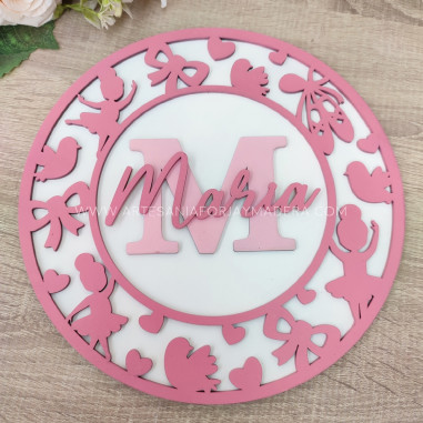 Placa Redonda Ballet con nombre