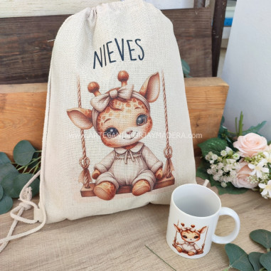 Pack mochila + Taza Baby Jirafa