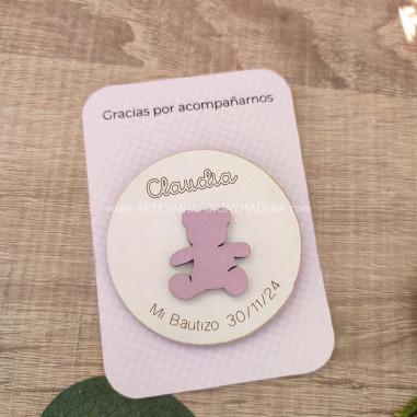 Imán redondo 3d Oso