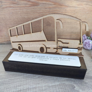 placa conmemorativa de conductor exclusiva de Forja y Madera