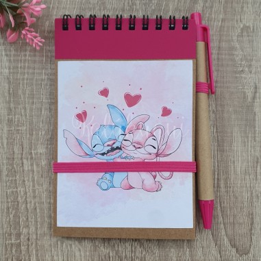 Libreta con Boli Imagen Stitch y Angel