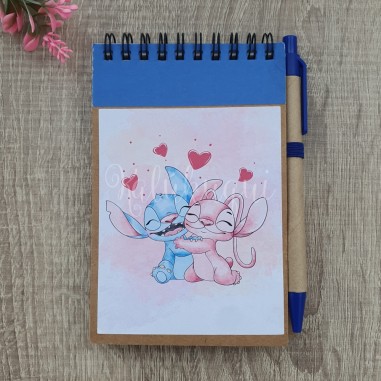 Libreta con Boli Imagen Stitch y Angel