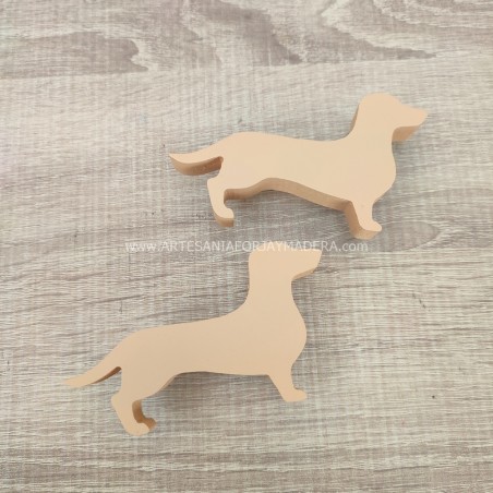 diseño de tirador de perro salchicha de Forja y Madera