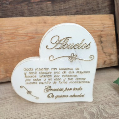 adorno de madera con nombres de nietos para abuelos