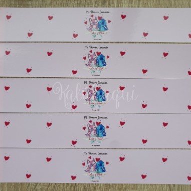 Etiqueta para Botella 33cl Stitch y...