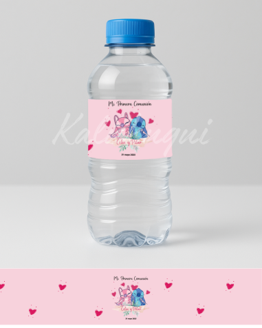 Etiqueta para Botella 33cl Stitch y...