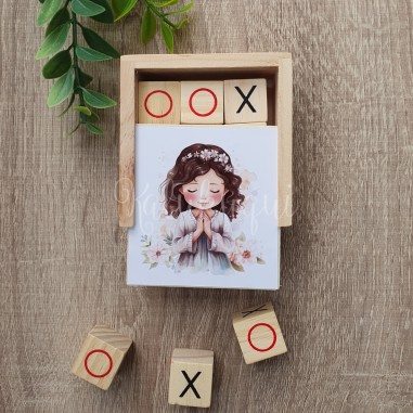 Juego 3 en Raya en caja Niña Comunion