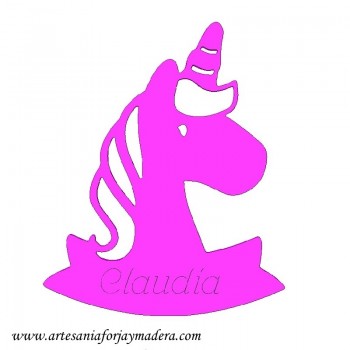 Silueta unicornio Puerta o...