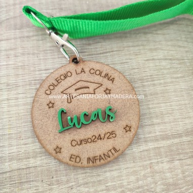 Medalla 3d graduación infantil