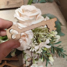 Llave Madera 1corazon natural
