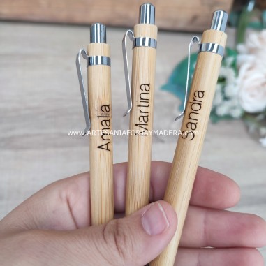 Bolígrafo madera con nombre