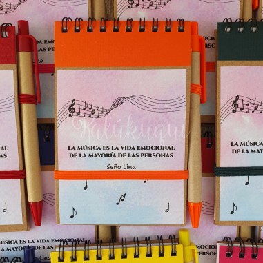 Libreta con Boli Imagen Seño Musica