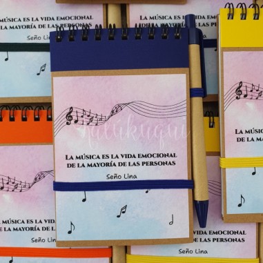 Libreta con Boli Imagen Seño Musica