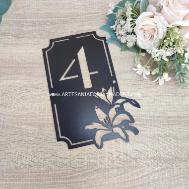 Numero Puerta adorno floral
