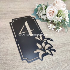 Numero Puerta adorno floral 2
