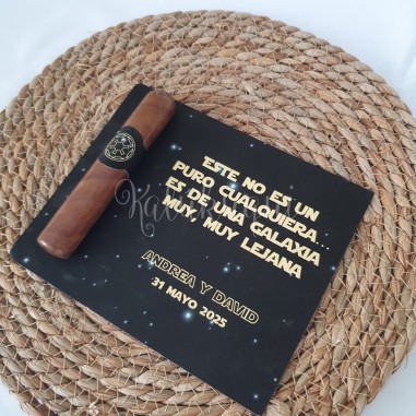 Puro de chocolate con tarjeta Star Wars