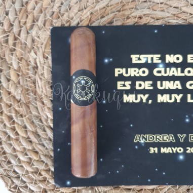 Puro de chocolate con tarjeta Star Wars