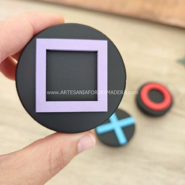 tirador 3d playstation simbolo cuadrado personalizado