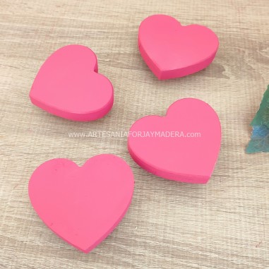 Lote 40 Pack 4 tiradores corazon fucsia