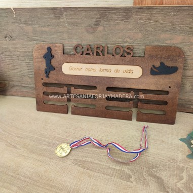 Medallero Wooden con Frase Runner...