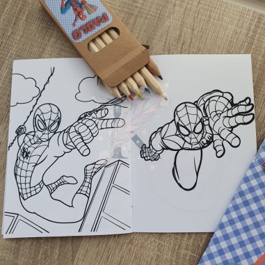 Mini Libro Colorear + colores Spiderman