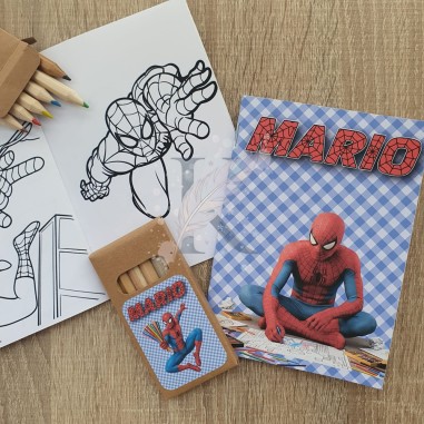 Mini Libro Colorear + colores Spiderman
