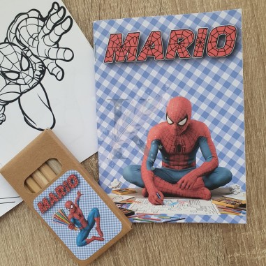 Mini Libro Colorear + colores Spiderman