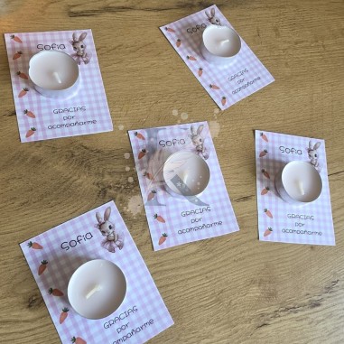 Vela de Té con tarjeta