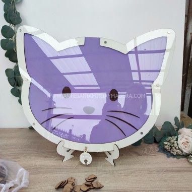 Hucha Gato con fichas para firmar