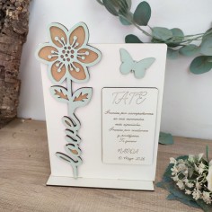 Placa Hermano/a con flor