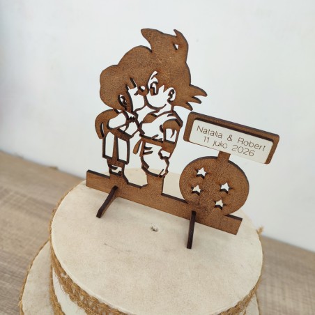 decoracion de pastel con silueta de goku