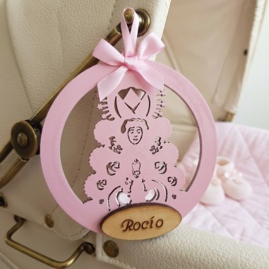 Adorno Carrito Bebe medalla Virgen...