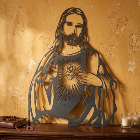 escultura religiosa de metal de Forja y Madera