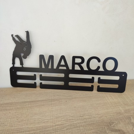 soporte doble para medallas de yudoca masculino