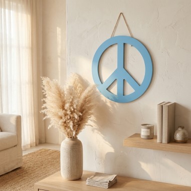 articulo artesanal de pared con diseño pacifista